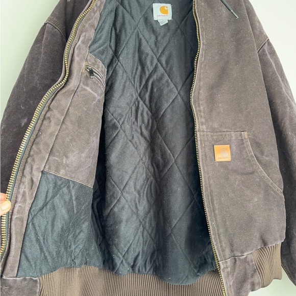 Vintage Carhartt J130 Sandstone Duck Jacket Brown Quilted Lined YKK Zip – M - Picture 6 of 12